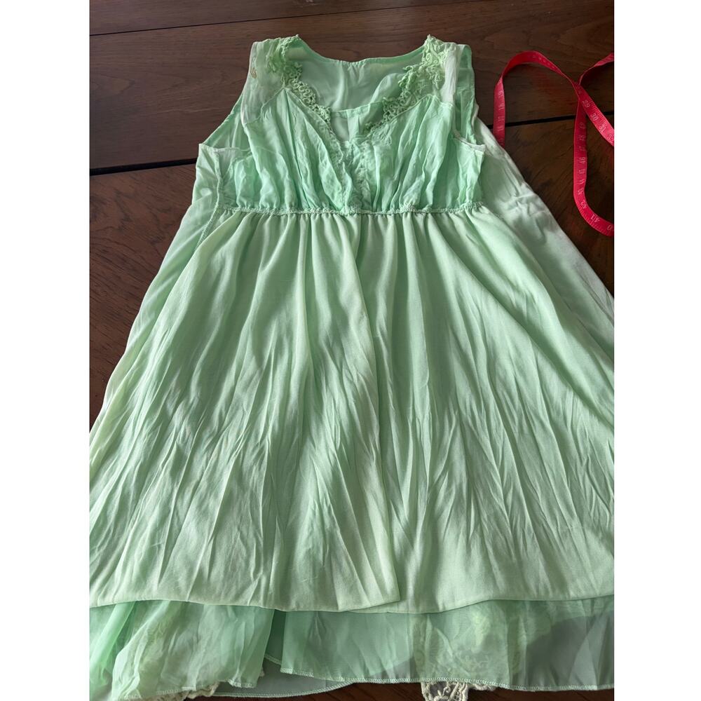 Pretty Angel Green Silk Chiffon Embroidered Fairy Boho Layered Dress Medium - Picture 8 of 12
